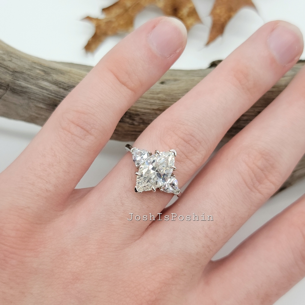 Sterling silver three stone cocktail ring